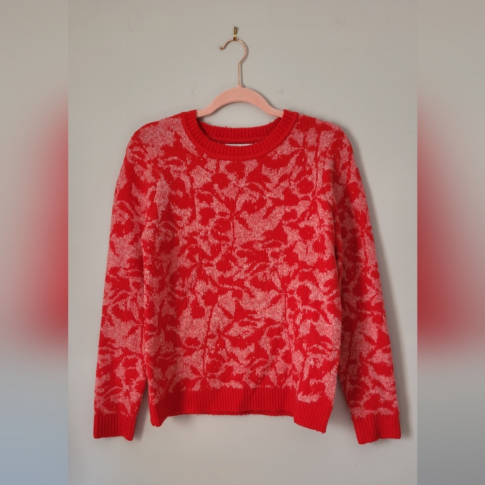 Cupcakes & Cashmere Red Floral Women's Sweater